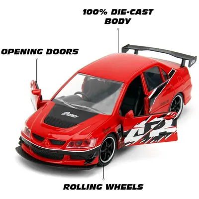 Mitsubishi Lancer Evolution IX - Rød - Fast & Furious - Jada
