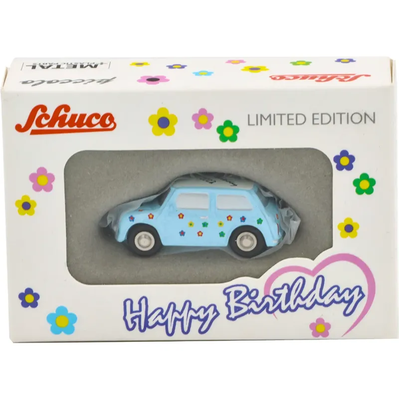 Mini Cooper - Happy Birthday - Ljusblå - Schuco - 1:90