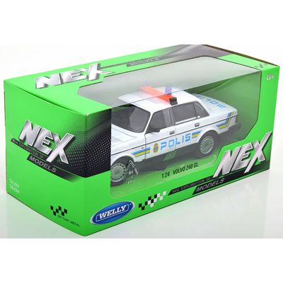 Volvo 240 GL - Polisbil som modellbil från Welly - 1:24