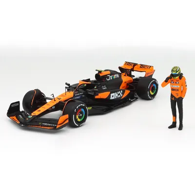 McLaren MCL38 - Bil och Norris samlarfigur - Bburago - 1:24