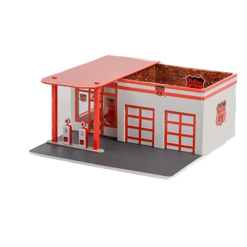 Vintage Gas Station - Phillips 66 - Diorama - GreenLight - 1:64
