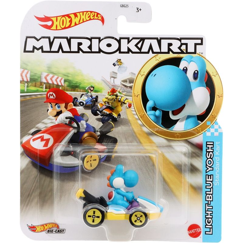 Light-Blue Yoshi - Standard Kart - Mario Kart - Hot Wheels