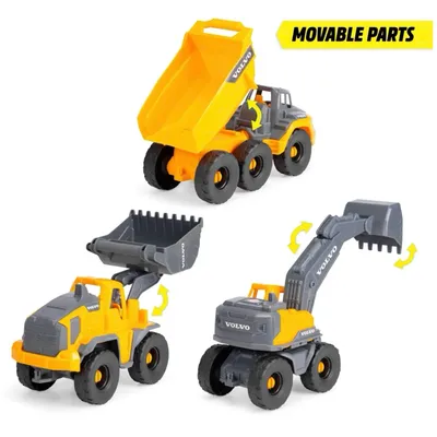 Volvo Grävare Hjullastare Dumper Tough Workers - Dickie Toys