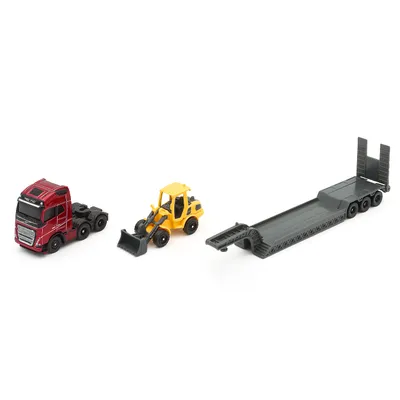 Volvo FH16 med trailer och Volvo L25H - Maisto