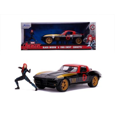 Black Widow & 1966 Chevy Corvette - Avengers - Jada - 1:24