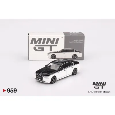 BMW i7 xDrive60 - Vit / Svart - 959 - Mini GT - 1:64
