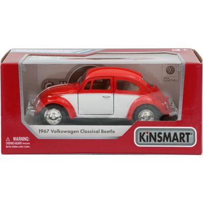 1967 Volkswagen Classical Beetle - Röd/Vit - Kinsmart - 1:36