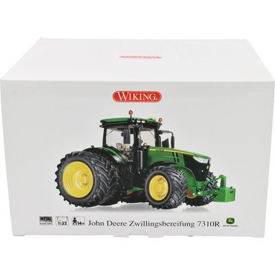 John Deere 7310R med Dubbelmontage - Wiking - 1:32