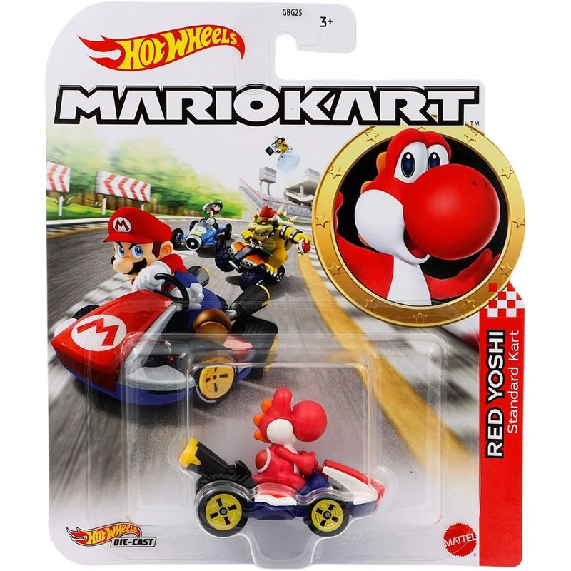 Red Yoshi - Standard Kart - Mario Kart - Hot Wheels