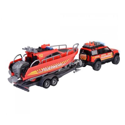 Land Rover Fire Rescue + Boat - Majorette Grand Series