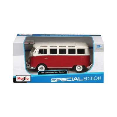 Volkswagen Van "Samba" Bus - Röd - Maisto - 1:25