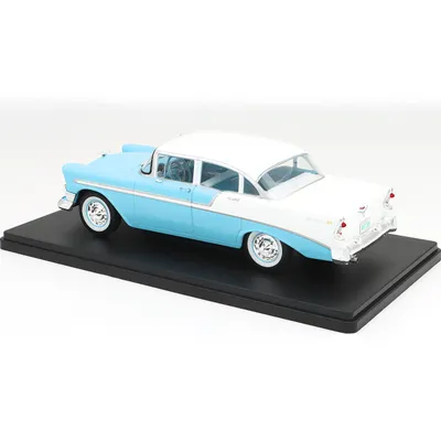 Chevrolet Bel Air - 1956 - Blå / Vit - WhiteBox - 1:24