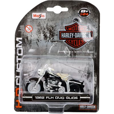 1962 FLH Duo Glide - Harley-Davidson - Svart - Maisto - 1:24