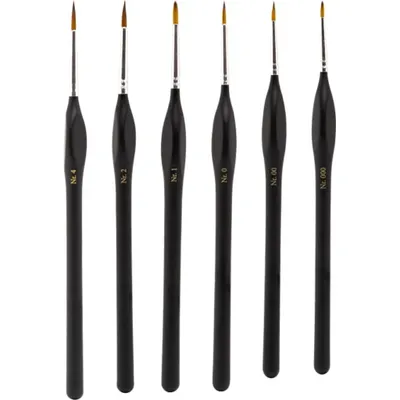 Fine Quality Synthetic Brush Set - 6 Penslar - PPB2300/S1 - Model Craft
