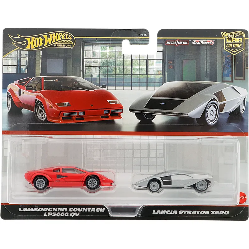 Lamborghini Countach LP5000 QV + Lancia Stratos Zero - 2-pack - Hot Wheels
