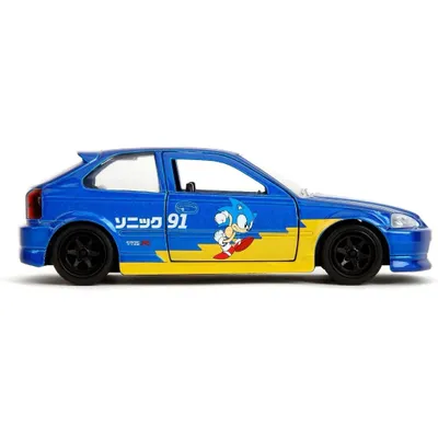 1997 Honda Civic Type R - Sonic The Hedgehog - Jada - 13 cm
