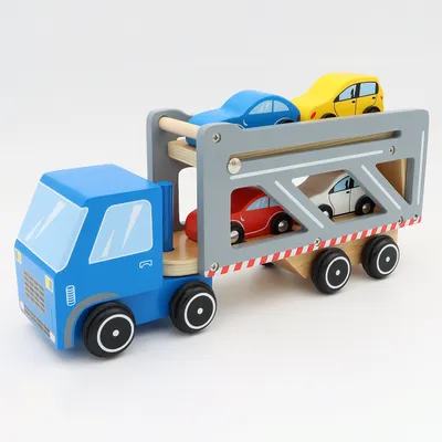 Biltransport med 4 bilar i trä - Small Foot