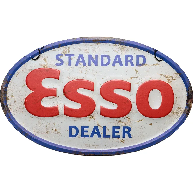 Esso logga - Plåtskylt - 40 x 25 cm