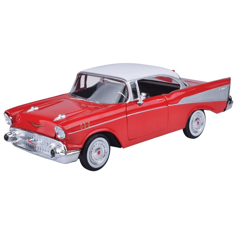 1957 Chevy Bel Air - Röd / Vit - Motormax - 1:24