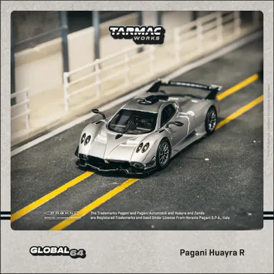 Pagani Huayra R - Satin Silver - GLOBAL64 - Tarmac Works - 1:64