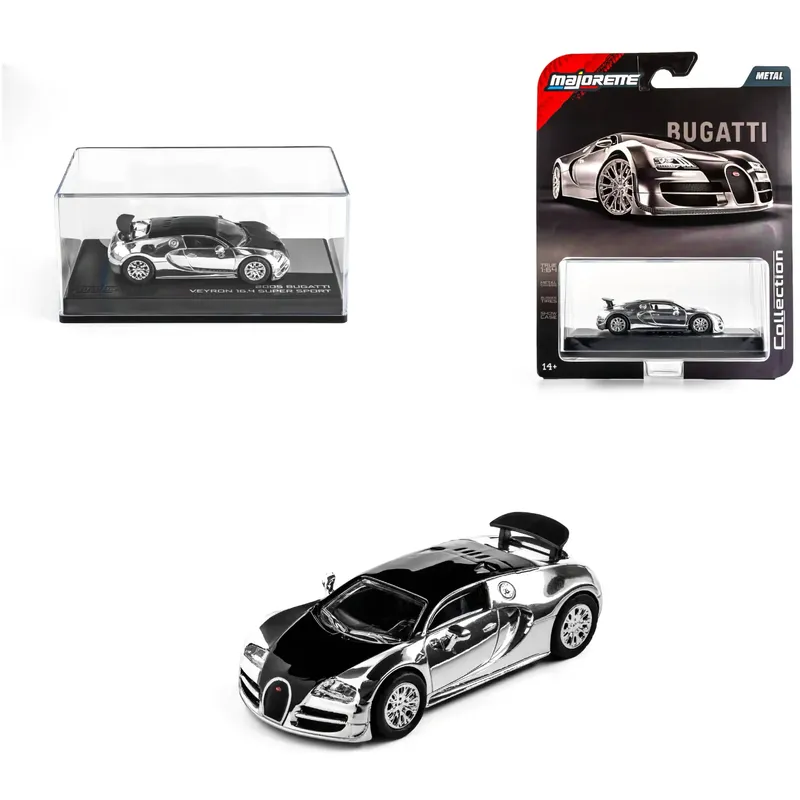 2005 Bugatti Veyron 16.4 Super Sport - Silver/Svart - Collection Series - Majorette - 1:64