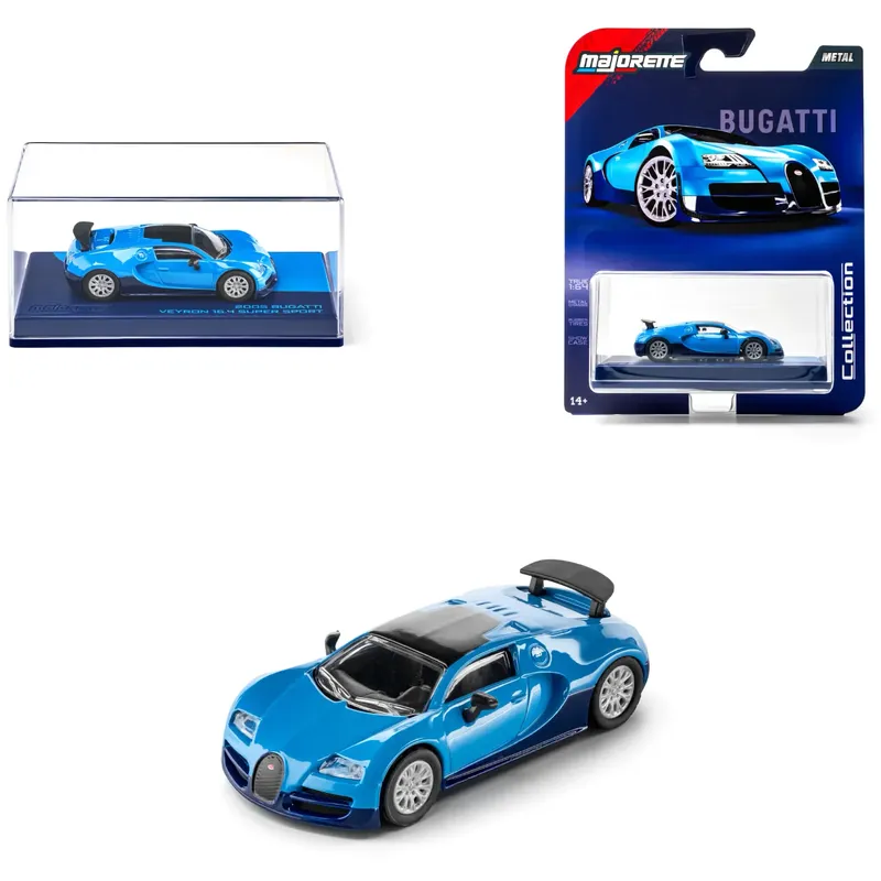 2005 Bugatti Veyron 16.4 Super Sport - Blå - Collection Series - Majorette - 1:64