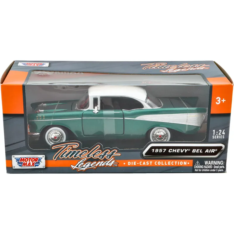 1957 Chevy Bel Air - Grön / Vit - Motormax - 1:24
