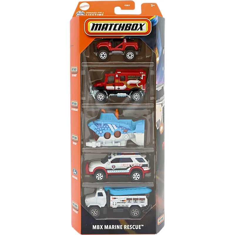 MBX Marine Rescue - 5-pack leksaksbilar - Matchbox