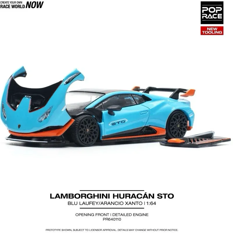 Lamborghini Huracán STO - Blå / Orange - Pop Race - 1:64