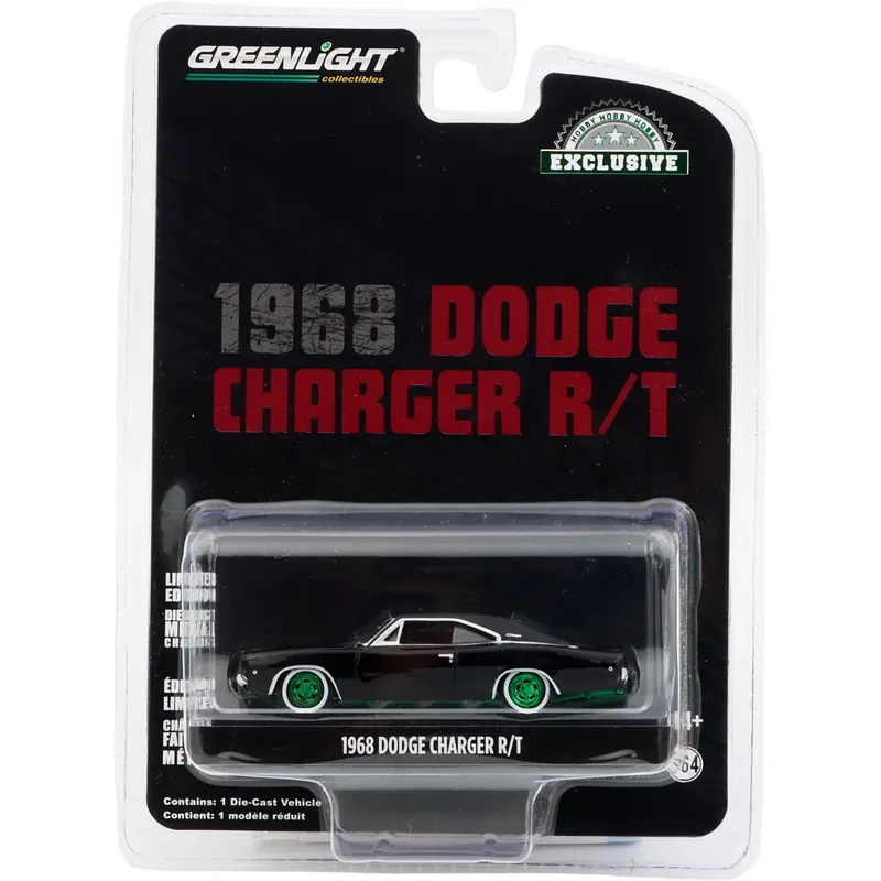 CHASE - 1968 Dodge Charger R/T - Svart - Greenlight - 1:64