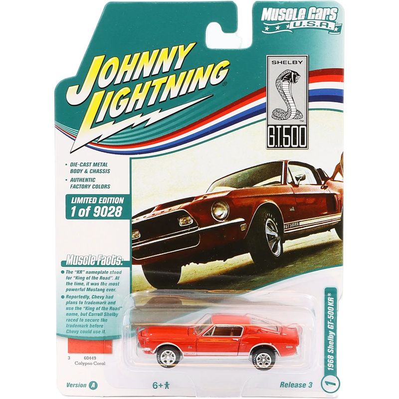 1968 Shelby GT-500KR - Röd - Johnny Lightning - 1:64