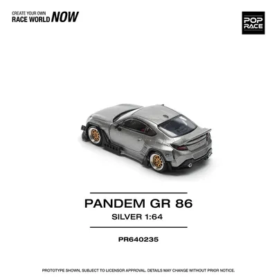 Pandem Toyota GR86 - Sølv - 235 - Pop Race - 1:64