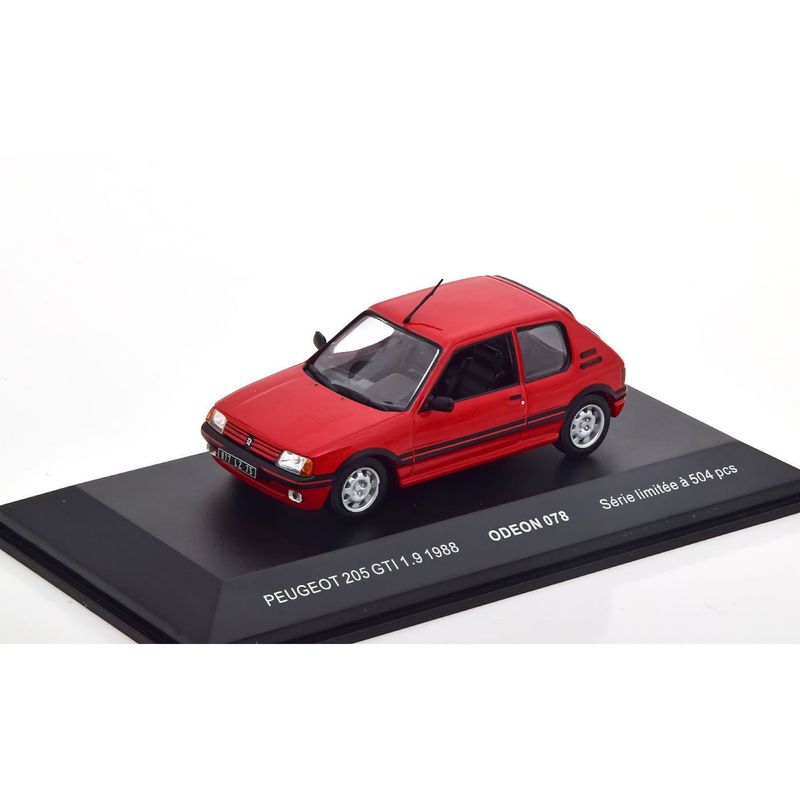 Peugeot 205 GTI 1.9 1988 - Röd - Odeon - 1:43