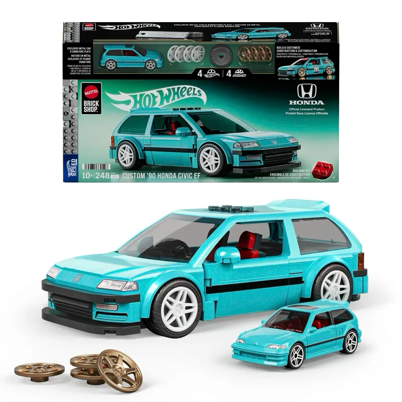 Custom '90 Honda Civic EF - Brick Shop - Klossbyggsats - Hot Wheels Speed Series