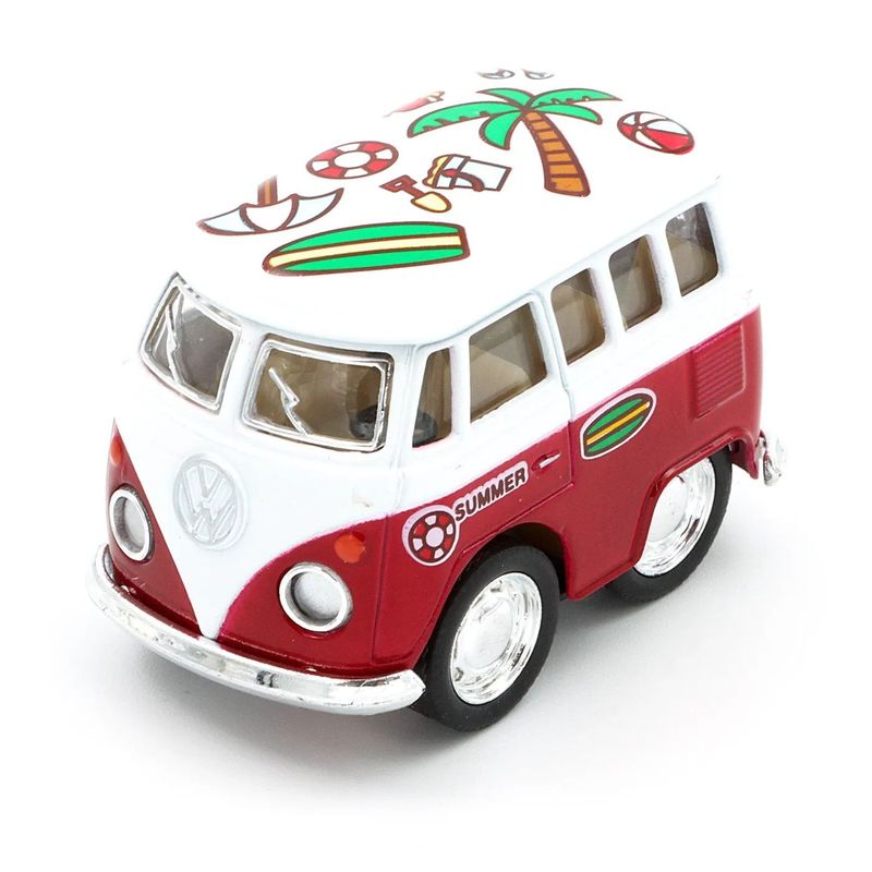 Volkswagen Bus - Little Van Summer - Kinsfun - 5 cm - Röd