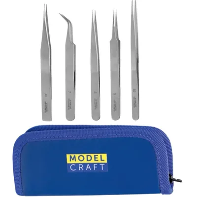 Stainless Steel Tweezers - 5 pincetter - PTW2185/S - Model Craft
