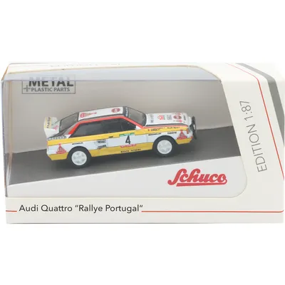 Audi Quattro A2 "Rallye Portugal" - 1984 - Röhrl/Geistdörfer - Vit/Gul - Schuco - 1:87