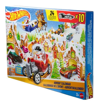 Hot Wheels Adventskalender 2025 - 10 Bilar och 23 Tillbehör