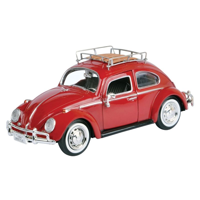 1966 Volkswagen Beetle med takräcke - Röd - Motormax - 1:24