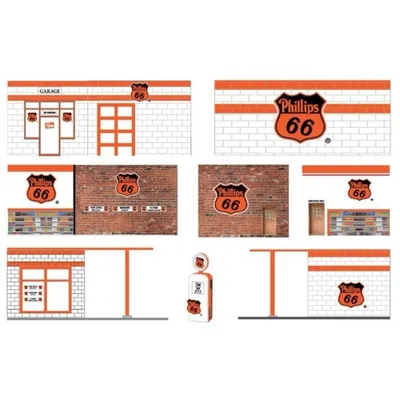 Vintage Gas Station - Phillips 66 - Diorama - GreenLight - 1:64