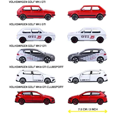 Volkswagen Golf GTI Giftpack med fem leksaksbilar - Majorette