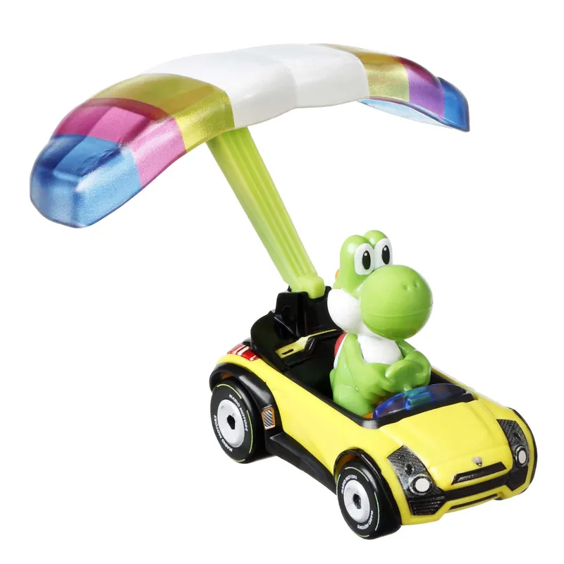 Yoshi - Sports Coupe + Parafoil - Mario Kart - Hot Wheels