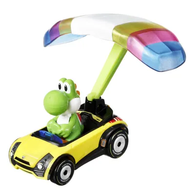Yoshi - Sports Coupe + Parafoil - Mario Kart - Hot Wheels