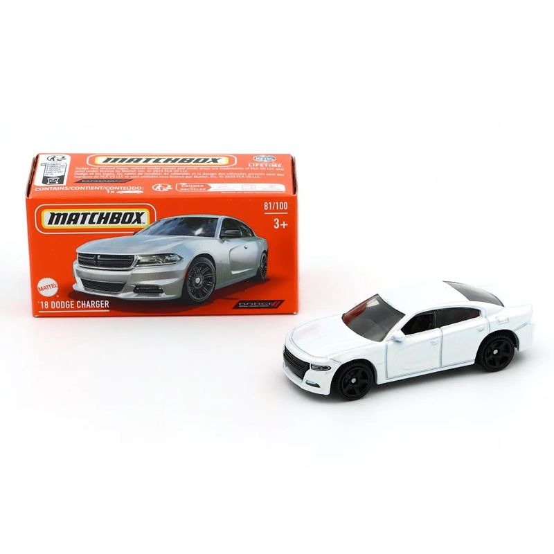 18 Dodge Charger - Vit - Power Grab - Matchbox