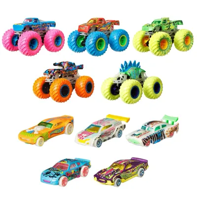 Glow in the Dark - Hot Wheels Monster Trucks - Stor pakke