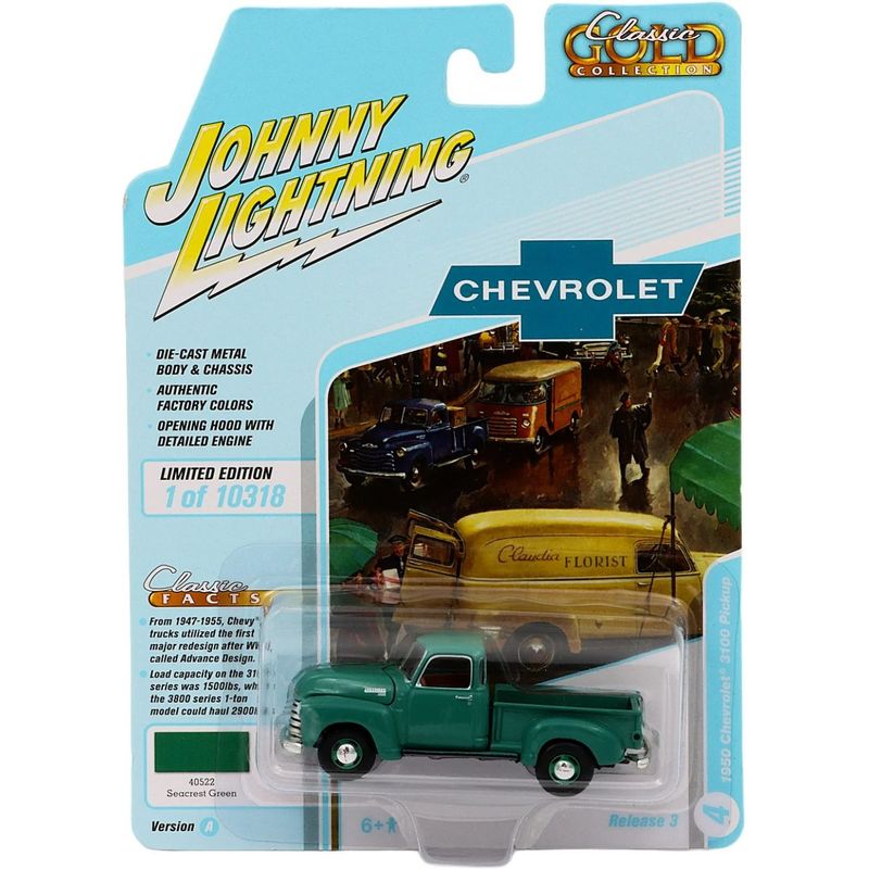 1950 Chevrolet 3100 Pickup - Grön - Johnny Lightning - 1:64