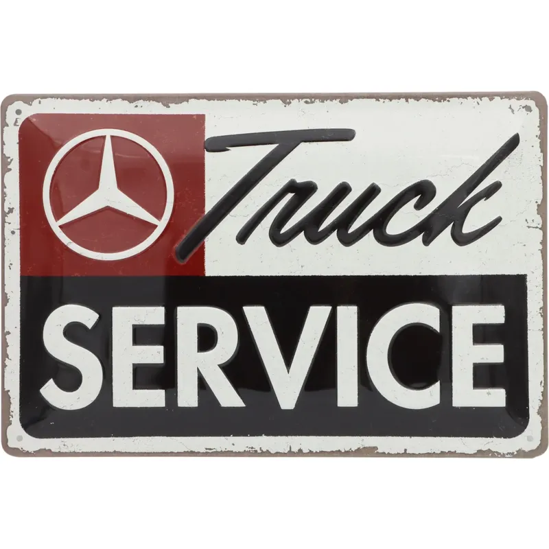 Mercedes-Benz - Truck Service - Plåtskylt - 20x30 cm