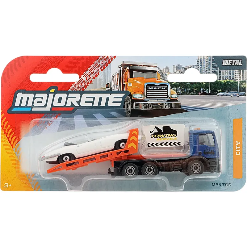 MAN TGS bärgningsbil med Jaguar E-Type Roadster - City Trailer - Majorette