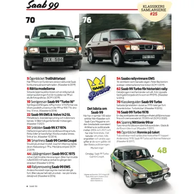 Saab 99 - Klassikers Samlarserie #25 - Tidning