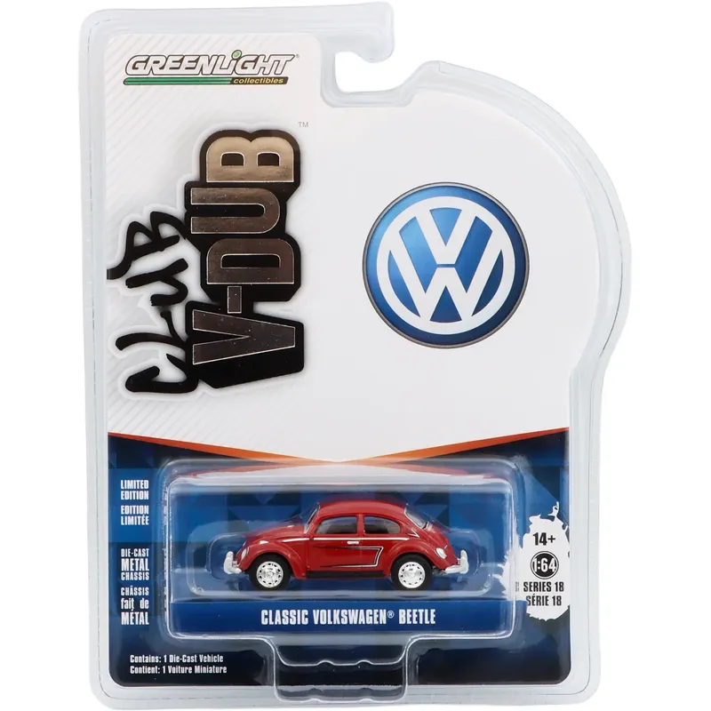 Classic Volkswagen Beetle - Röd - Greenlight - 1:64